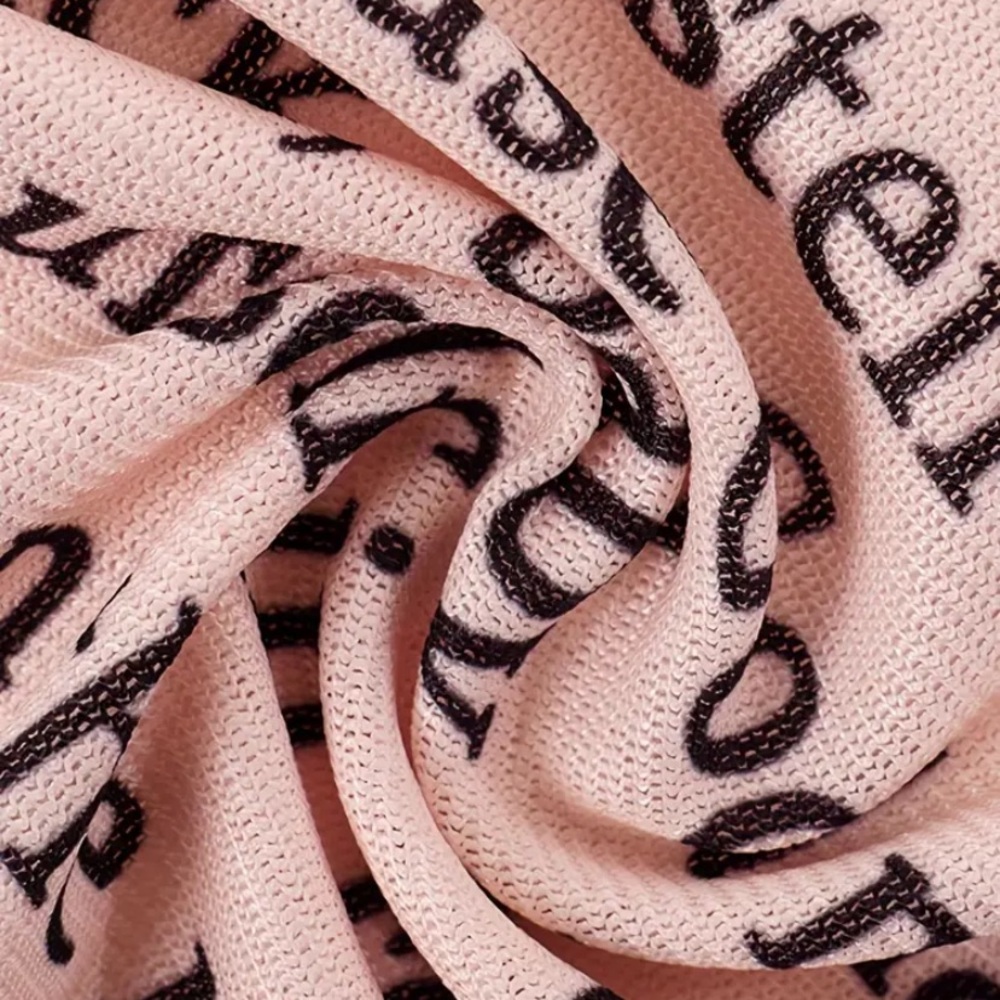 Mesh Script Print Tank Top - Beige - Picture 11 of 16